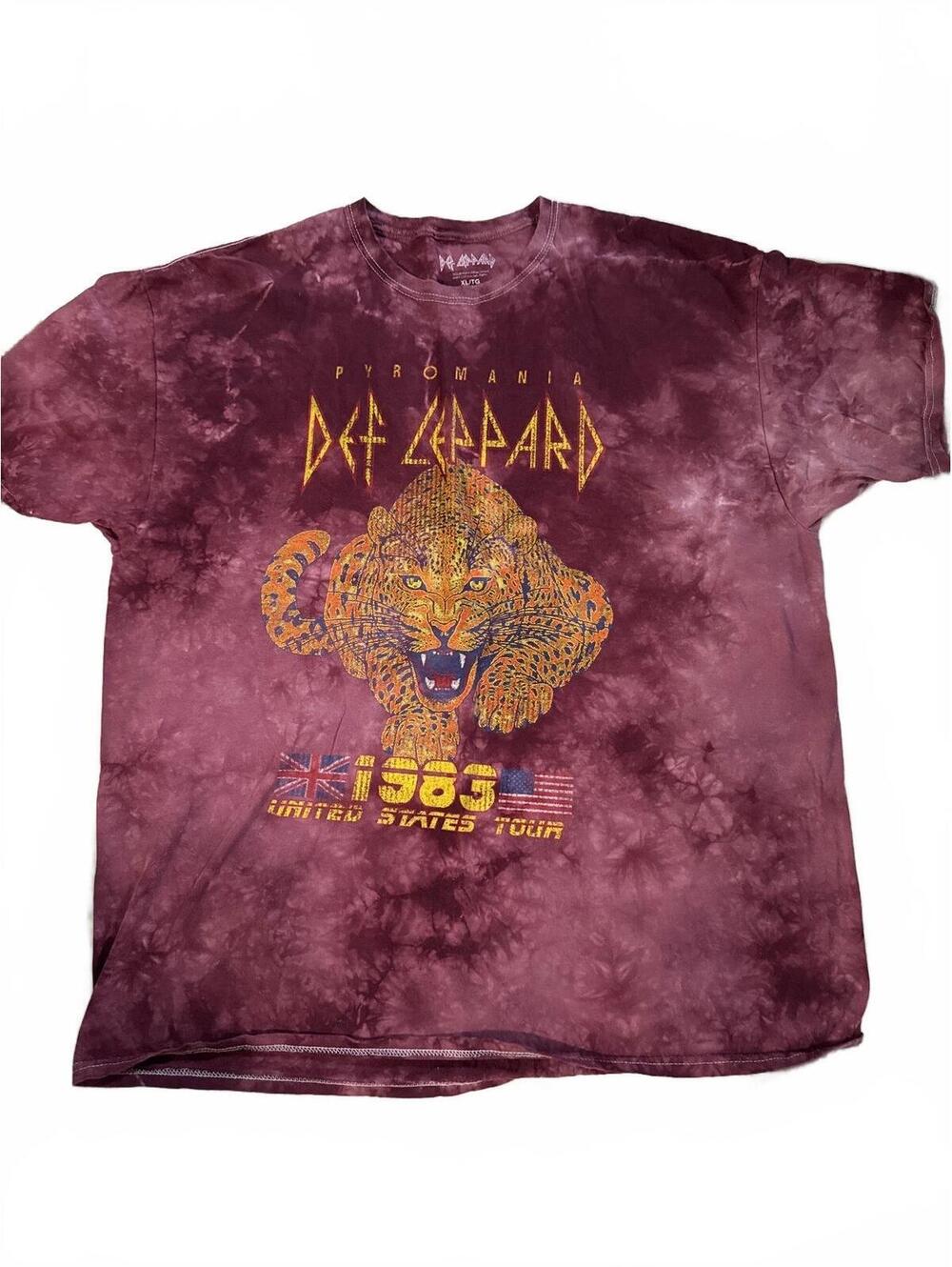 Def Leppard Pyromania 1983 United States Tour Tie-Dye T-Shirt XL